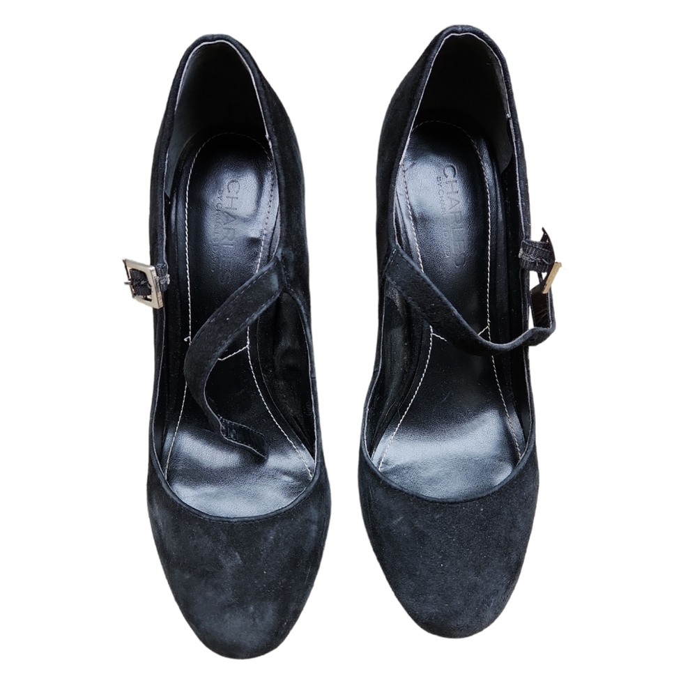 Charles by Charles David Black Suede Mary Jane Heels Size 8.5